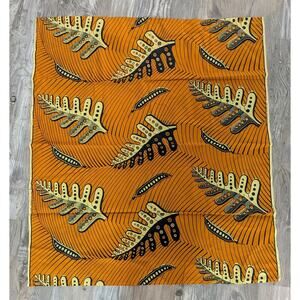 100% COTTON DUTCH HOLLANDAIS AFRICAN WAX PRINT Orange VLISCO Tablecloth/ Fabric